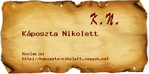 Káposzta Nikolett névjegykártya