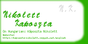 nikolett kaposzta business card